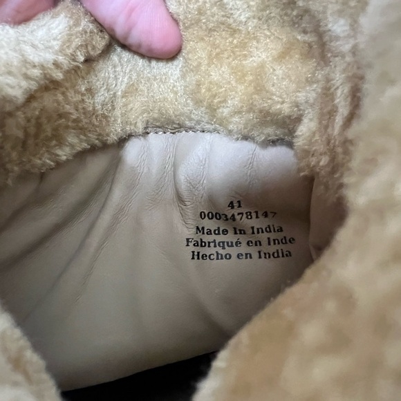 Free People NEW Fable Tan Suede Ruched Lug Sole Boots Size 41 or US 10 - Picture 10 of 10